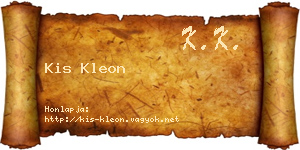 Kis Kleon névjegykártya
